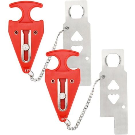 Serrure de sécurité portable pour porte d’hôtel – 2 pièces, sans perçage, compatible avec toutes les portes intérieures et extérieures (1/4)