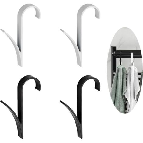 Crochets pour radiateur salle de bain – Lot de 4 patères aluminium résistantes, fixation facile sans perçage (1/4)