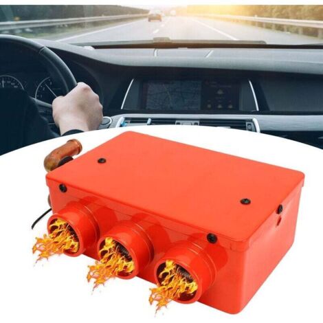 Dégivreur pour pare-brise de voiture – Ventilateur chauffant compact 3 orifices, 50 W, couleur rouge (1/4)