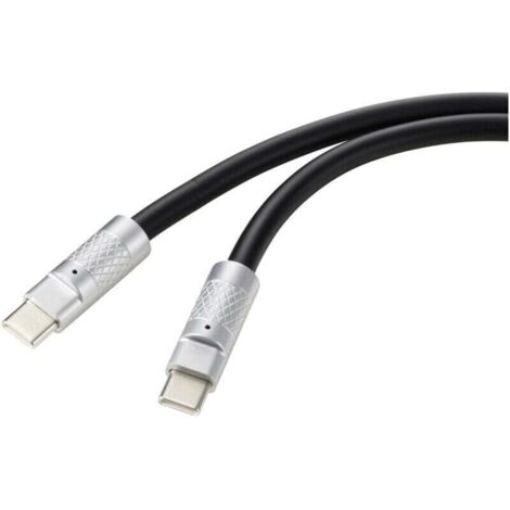 Câble USB-C vers USB-C 1 m noir – RF-6056872 – compatible USB 2.0, haute qualité et résistant (1/4)