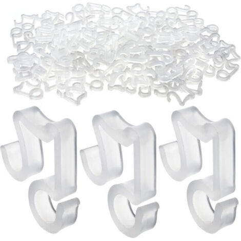 Crochets de fixation extérieurs en plastique blanc – Lot de 100 pièces pour guirlandes lumineuses de Noël, gouttières et bardages (1/4)