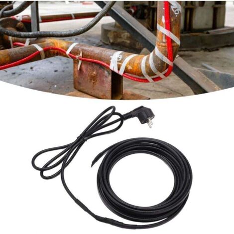 Câble chauffant anti-gel 5 m – 220 V, puissance 25 W/m, avec fiche de sécurité intégrée – pour canalisations extérieures