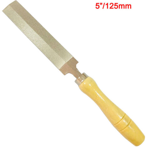 Lime plate diamantée universelle en acier au carbone avec manche en bois – abrasif haute précision pour outils de jardinage (1/4)