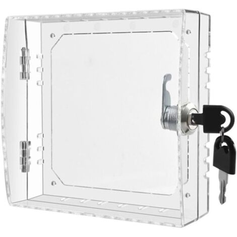 Boîtier de protection verrouillable pour thermostat – transparent, 16 x 15 x 5,5 cm, livré avec 2 clés – idéal pour écoles et restaurants (1/4)
