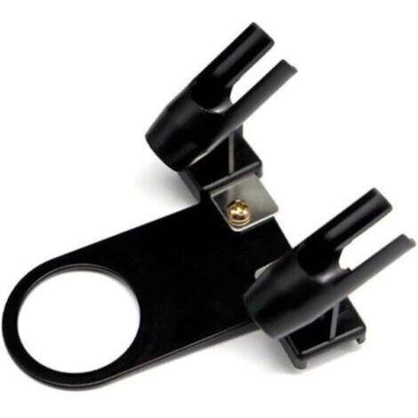 Support d’aérographe pour compresseur – Métal & plastique, noir argenté, support mural inclus, convient 2 pistolets (1/4)