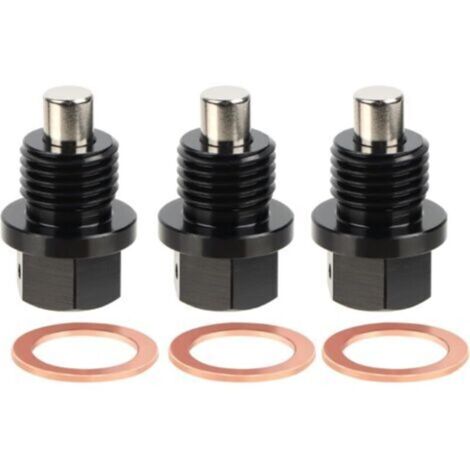 Bouchon de vidange magnétique M14×1,5 – Lot de 3 avec joint intégré pour vidange de carter d’huile automobile (1/4)