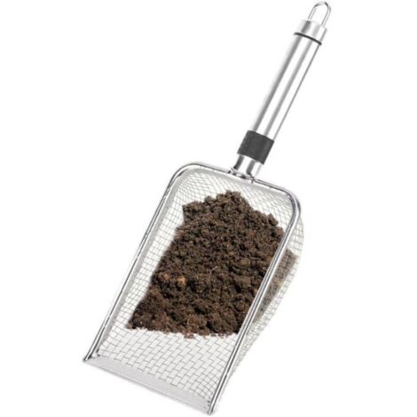 Tamis de jardin en acier inoxydable – mailles 3,8 mm, poignée ergonomique, idéal pour tamiser terre, sable et graines (1/4)