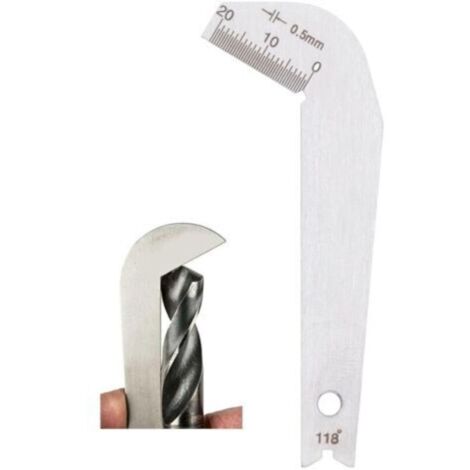 Jauge d’angle pour forets 118° – Outil d’affûtage en acier inoxydable, précision professionnelle et résistance élevée (1/4)