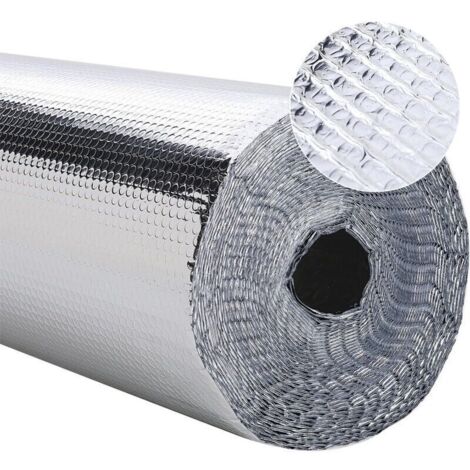 Feuille isolante réfléchissante en aluminium à bulles – 5 m × 0,6 m – pour radiateurs et gaines chauffage – haute réflexion thermique (1/4)