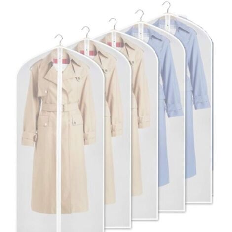 Sac de rangement pour vêtements transparent avec fermeture éclair intégrale, 140 cm, en PVC résistant et ultra-transparent (1/4)