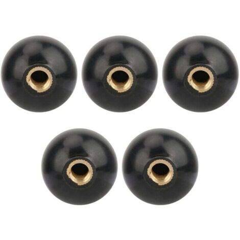 Bouton de commande rond en bakélite noir M10×35 mm – Lot de 5 pièces pour machine industrielle, facile à installer (1/4)