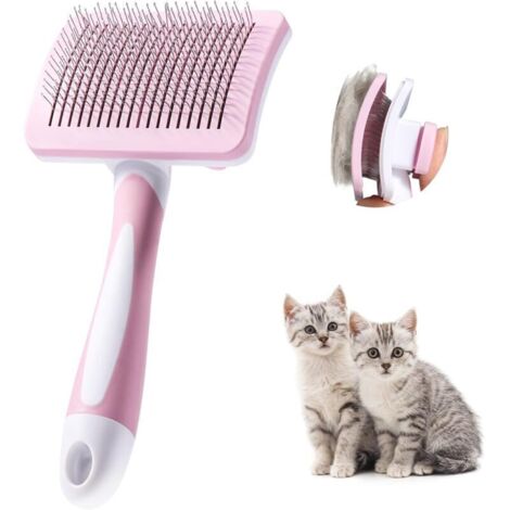 Brosse autonettoyante pour animaux de compagnie – Poils longs et courts, élimine efficacement les poils de chien et chat, facile à utiliser (1/4)