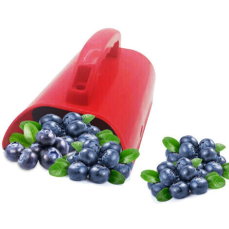 Outil de récolte de cerises et myrtilles – Peigne-râteau ergonomique en plastique bleu avec poignée confortable pour jardin extérieur