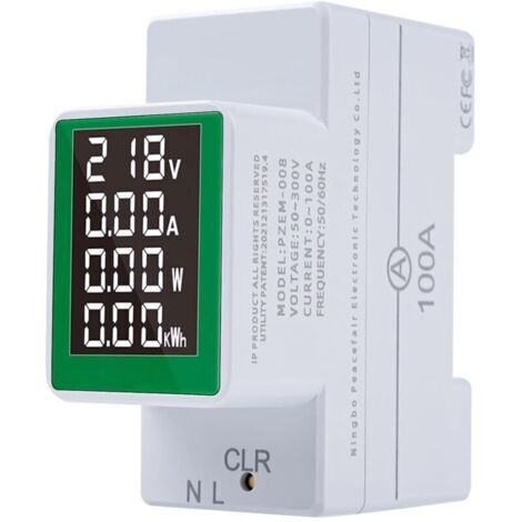 Compteur électrique numérique PZEM-008 – Mesure précise tension/courant AC 50 Hz avec écran rétroéclairé (1/4)