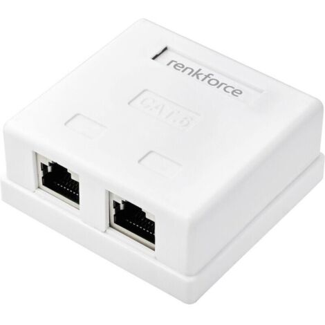 Adaptateur Réseau Murale 2 Ports CAT6 Blanc – Modèle A471342, Installation Facile et Esthétique (1/4)