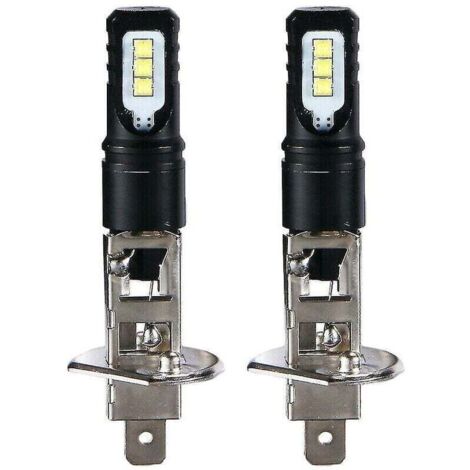 Kit de feux LED H1 2 pièces, faisceau route blanc pur 6000 K, 6000 lm, super brillant pour voiture (1/4)
