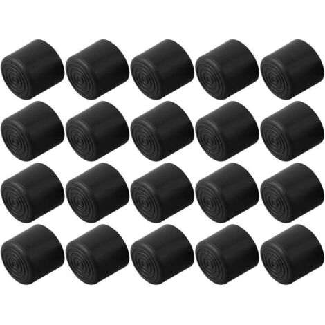 Embouts de chaise en PVC noir anti-rayures – Lot de 20 pièces, diamètre 22 mm, pour pieds de table et chaise (1/4)