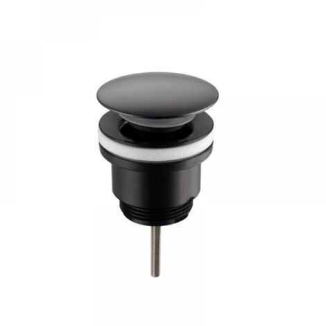 Bonde Pop-Up universelle en laiton noir mat pour lavabo et bidet – compatible avec ou sans trop-plein (1/4)