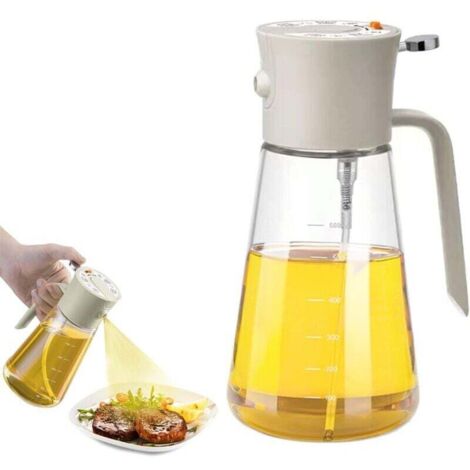 Vaporisateur d’huile en verre 600 ml – Distributeur 2-en-1 pour huile d’olive, pulvérisation fine et précise (1/4)