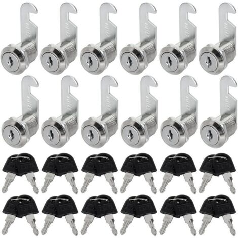 Serrure pour boîte aux lettres – Lot de 10 cylindres de 30 mm, compatible meubles et armoires, finition robuste (1/4)