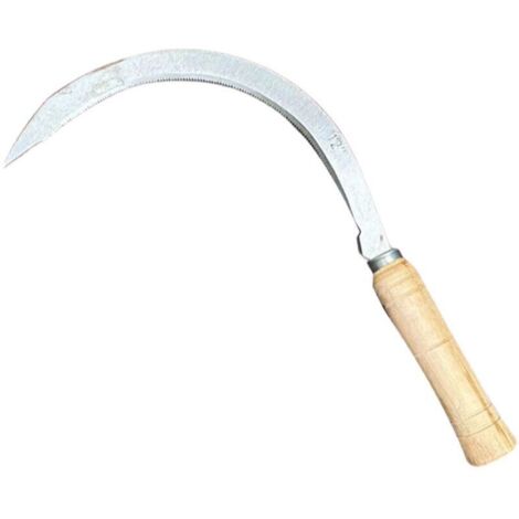 Outil Agricole Dentelé Professionnel – Lame en Acier Trempé & Manche en Bois Naturel – Lot de 1
