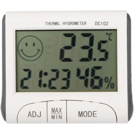Thermomètre-hygromètre numérique LCD avec horloge intégrée – Station météo compacte pour intérieur, affichage clair et précis (1/4)