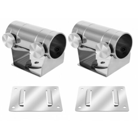 Support de parasol métallique – 2 pièces, fixation clip pour tiges ≤ 29 mm, avec plaque stabilisatrice, idéal pêche et extérieur (1/4)
