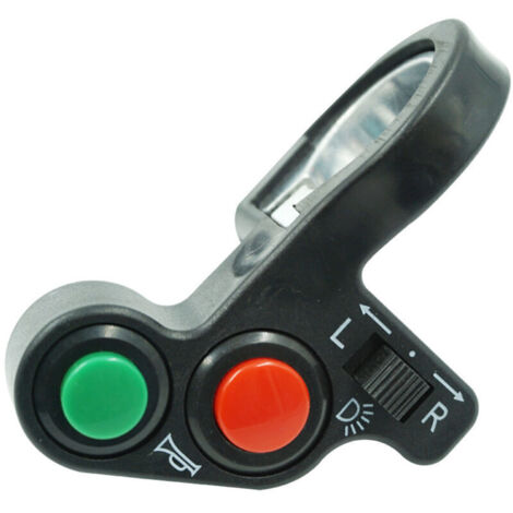 Guidon multifonction pour moto tout-terrain – 1 pièce, avec klaxon, clignotants et interrupteur marche/arrêt intégrés (1/4)