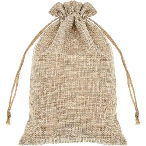 Sacs cadeaux en jute naturelle – Lot de 10 mini pochettes respirantes avec cordon, idéales pour mari ou rangement écologique (1/4)