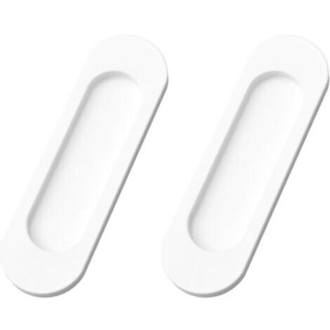 Poignées coulissantes ovales en aluminium – 2 pièces, 149 mm, adhésives, blanches, pour portes de grange, armoires et placards (1/4)