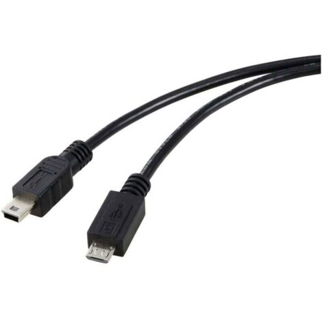 Câble USB 2.0 mâle Micro-B/mâle Mini-B noir 0,5 m – RF-5720368 C879612 – haute qualité et compatible universel (1/3)