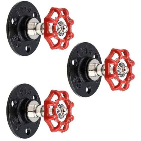 Crochets muraux vintage en fer industriel – Lot de 3 supports rétro pour vêtements, serviettes, sacs, parapluies et chapeaux (1/4)