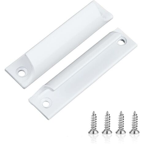 Poignées extérieures pour porte de balcon – Lot de 2 – Aluminium anodisé + vis inox – Pour terrasse ou jardin (1/4)