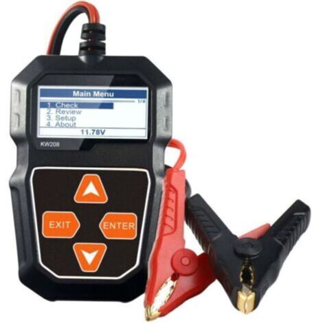 Testeur de batterie 12 V professionnel pour voiture, bateau, moto – Analyseur d’alternateur et de tension avec forme d’onde Kw208 (1/4)