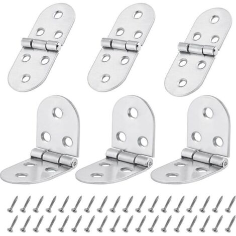 Charnières pliantes pour meuble – 6 pièces, 270°, bord arrondi en métal, fixation facile, idéales pour tables et armoires (1/4)