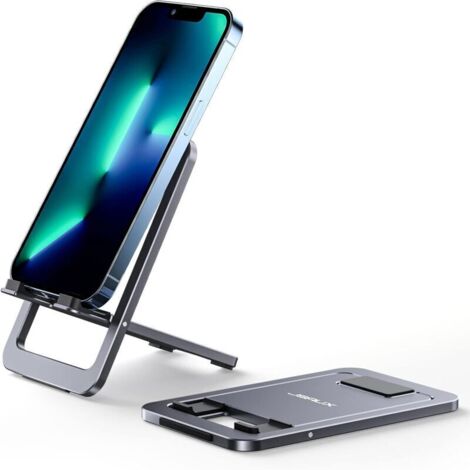 Support téléphonique réglable et pliable en aluminium – Stable, léger et compact pour bureau ou déplacement (1/4)