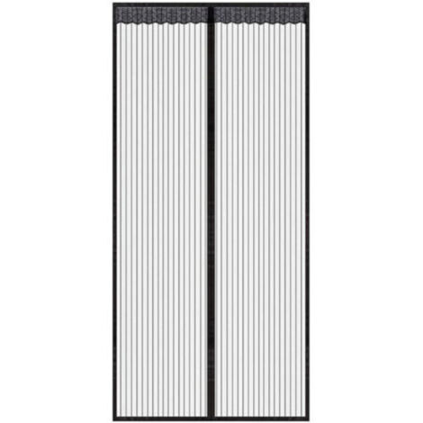 Rideau de porte magnétique anti-moustiques noir 120 x 210 cm – Moustiquaire pour fenêtre et porte, facile à installer (1/4)