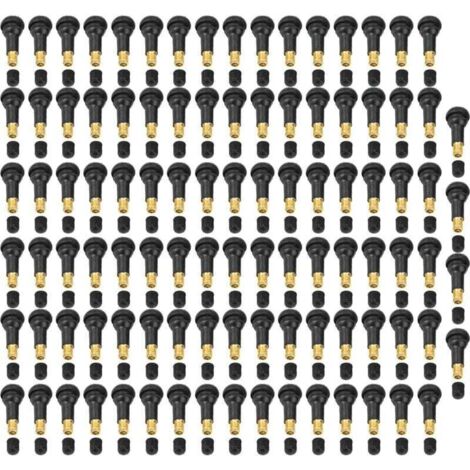 Valves de pneu universelles pour moto et voiture – Lot de 100 pièces TR413 en caoutchouc résistant (1/4)