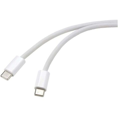 Câble USB-C vers USB-C 3 m blanc torsadé – Lot de 2 – RF-6056884 V561153 (1/4)