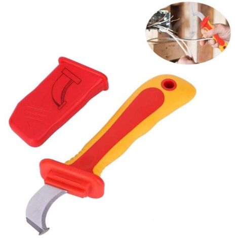 Couteau d'électricien isolé 1000 V – Outil anti-magnétique avec dénudeur rapide et coupe-câble à cliquet IEC 60900, 210 mm