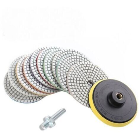 Disques de polissage diamant humide/sec 4" – Lot de 12 pièces pour granit, marbre, béton et pierre naturelle (1/4)