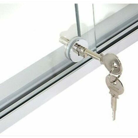 Serrure pour porte en verre – Serrure coulissante ronde en acier inoxydable, 30 mm, pour armoire à bijoux ou porte mobile – Lot de 2 (1/4)