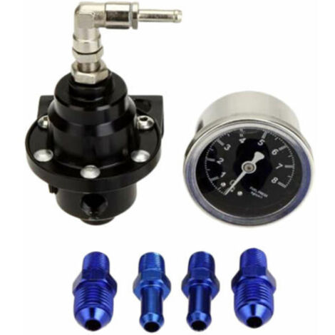 Régulateur de Pression Carburant Universel Réglable en Aluminium avec Manomètre Intégré – Noir (1/4)