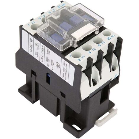 Contacteur électrique industriel 220 V – CJX2-1801 – haute sensibilité, 18 A, pour automatisme et commande motorisée (1/4)
