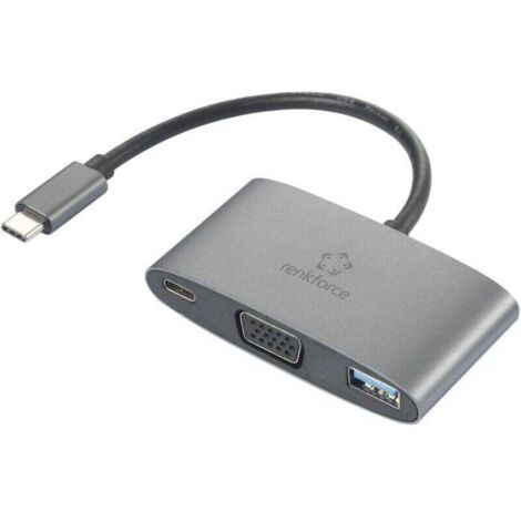 Adaptateur USB-C vers VGA avec charge PD et port USB 3.0 – RF-HUB-151 – 15 cm – Y441082 (1/4)