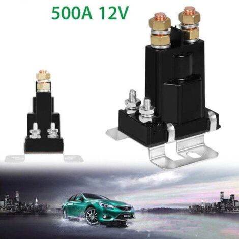 Relais de démarrage 500 A CC 12 V, contacteur SPST à 4 broches pour voiture, double interrupteur d’isolement batterie (1/4)