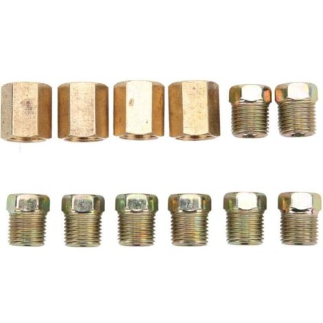 Kit de raccords frein en laiton 7/16"-24 pour tube 1/4", 12 pièces – Accessoires automobile haute résistance