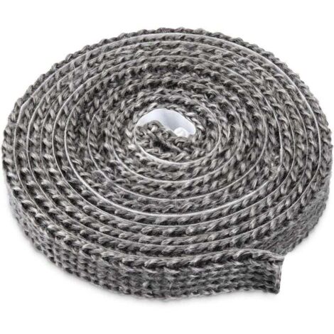 Bande d’étanchéité auto-adhésive pour poêles et fours – Fibre de verre résistante à 550 °C – 3 × 20 × 300 cm (1/4)