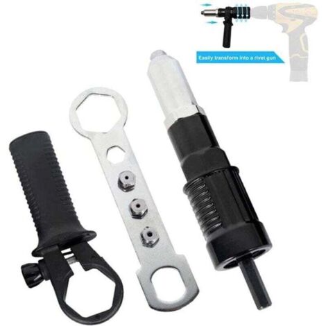 Adaptateur électrique pour pistolet à riveter – Outil polyvalent pour perceuse et insertion d’écrous, compatible avec tous les modèles standard (1/4)