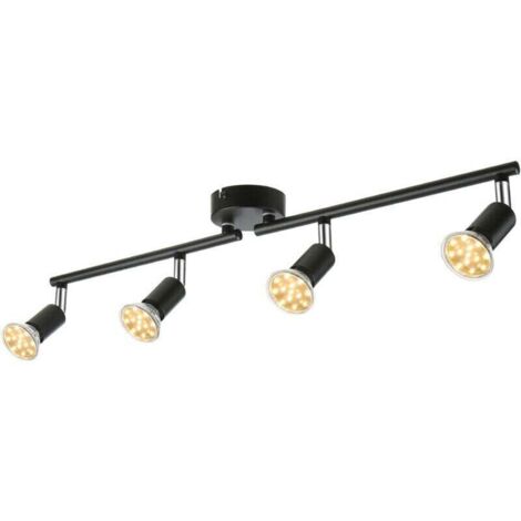 Spot LED réglable 4 voies Tomshine – 4 spots GU10 4 W, 400 lm, têtes pivotantes, idéal cuisine & salon (1/4)